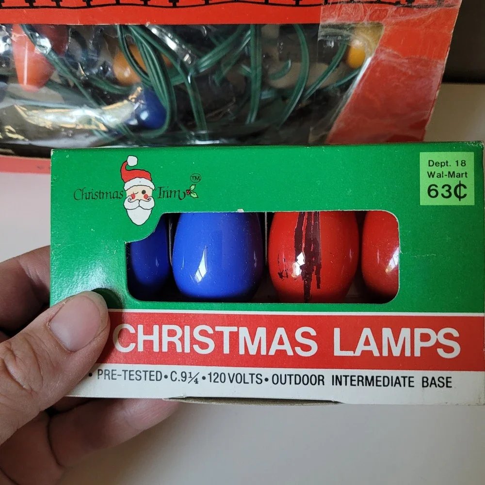 Renown Christmas Trim Tree Lights Set C9 1/4 Multi Color Vintage Holiday Decor